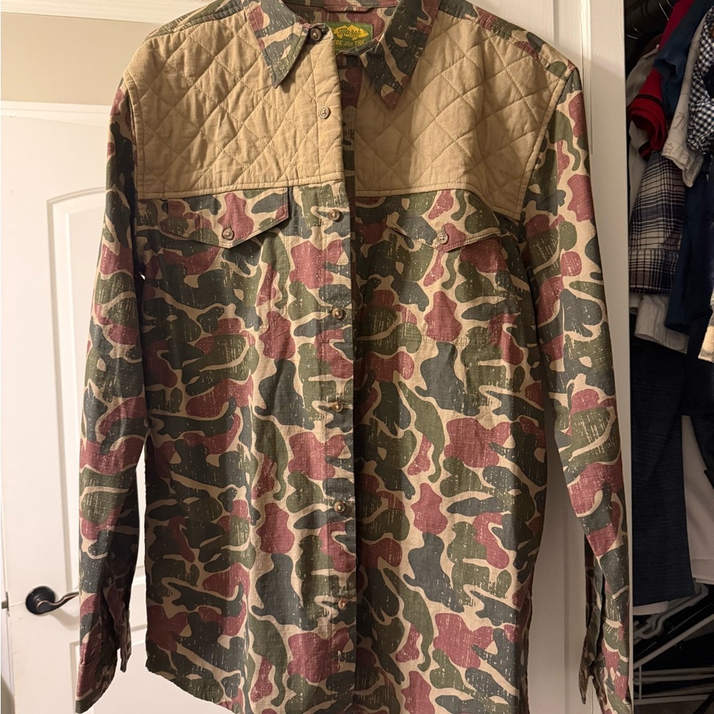 Men's Camouflage Quilted Shirt Jacket